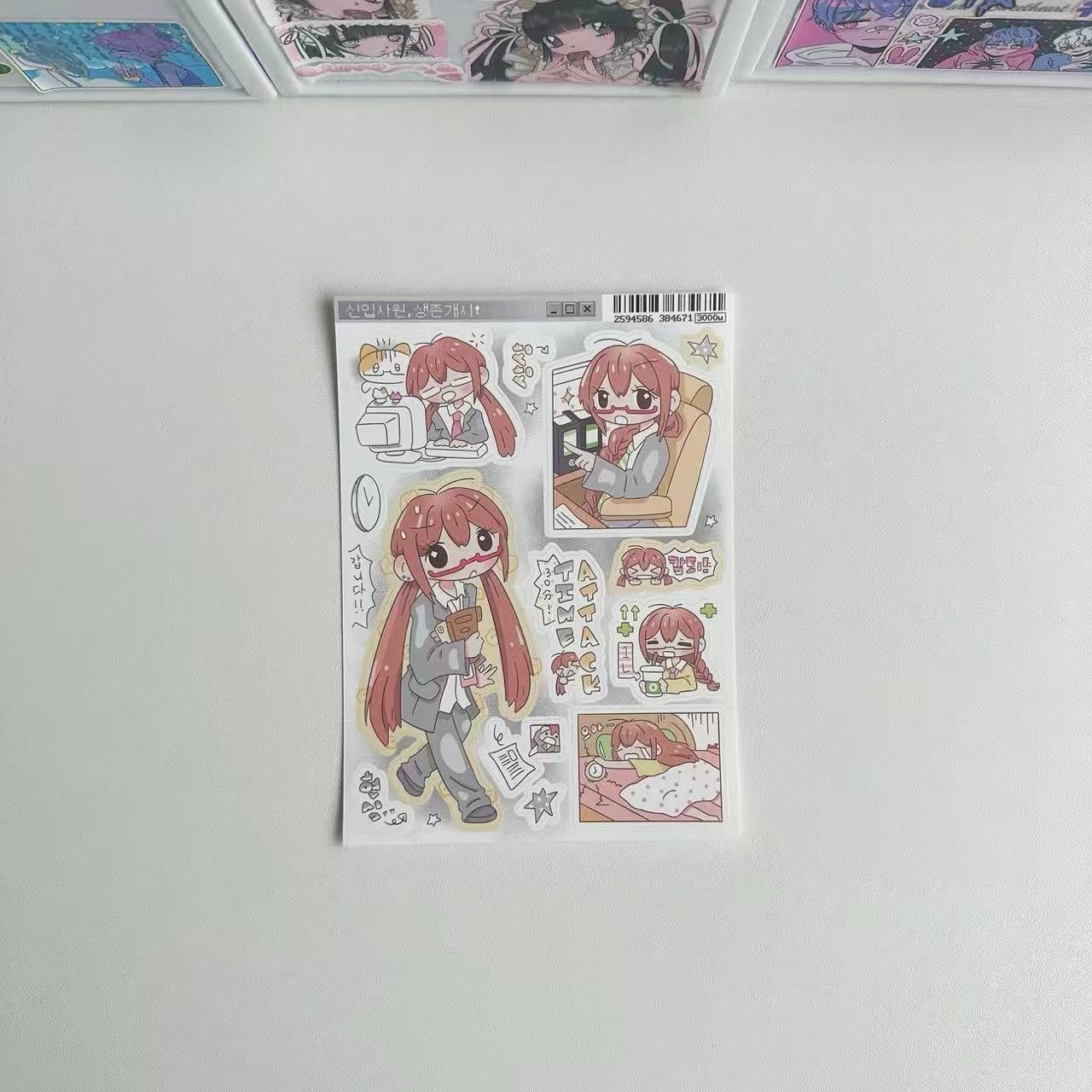 

8 Types of Korean Cute Girl Stickers Soft Cute Girl Handbook Stickers Ins Cartoon Character Material Handbook Stickers New Gifts