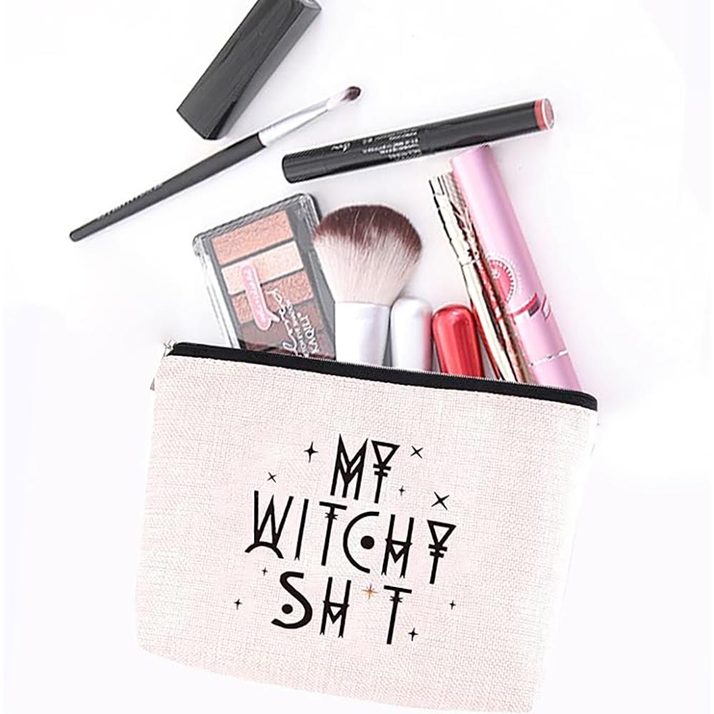 Witchcraft Makeup Bag Halloween Gothic Travel Cosmetic Bag Birthday Gift Witchcraft Lover Tarot Cards for Beginners Witch Coven