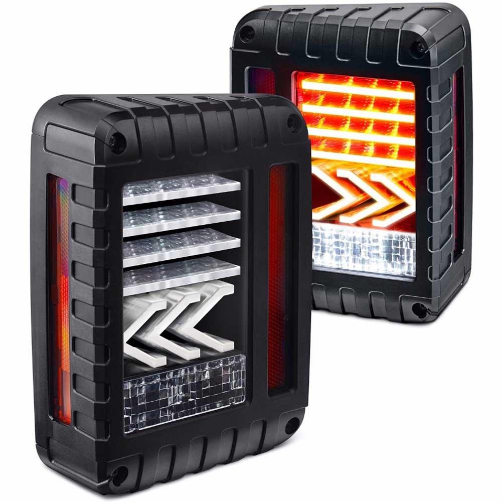 

VOSICKY LED Tail Lights for Jeep JK Wrangler Compatible with Japan Model JK with Turn and Reverse Set of 2 (2007-2017 Models), Wranglers, Signal,