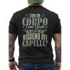 Funny Men'S T-Shirt with Italian Phrase - 'What'S The Italian Name for Bald?' Printed On The Back, Gift for Dad Father'S Day, Casual Short-Sleeved