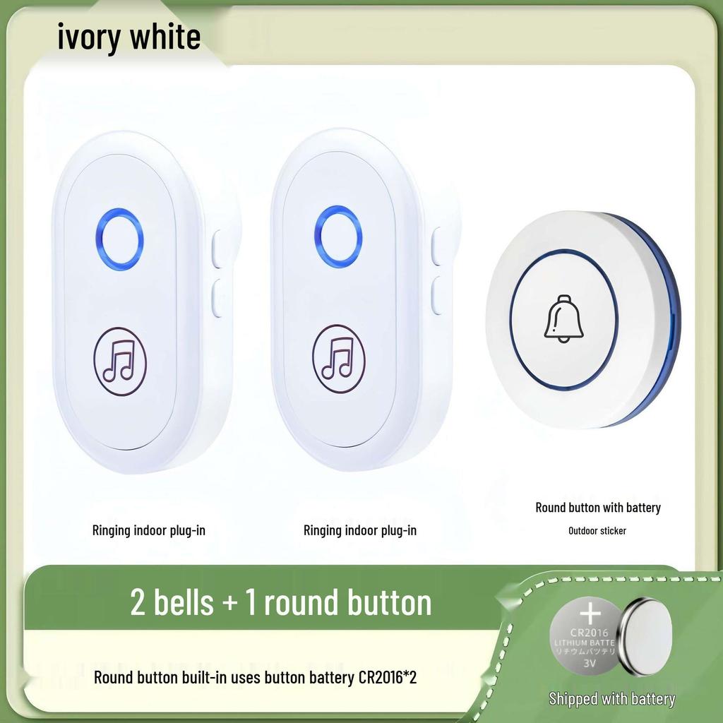 Long-Range Home Wireless Doorbell with Dual Receivers and Remote Control for Seniors