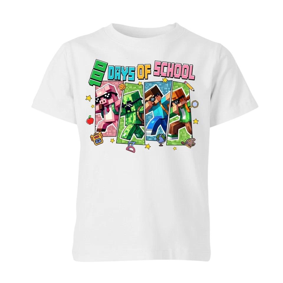 Level 100 Days Of School Gamer Unisex Kids T Shirt Video Game Boys Girls Gift 110