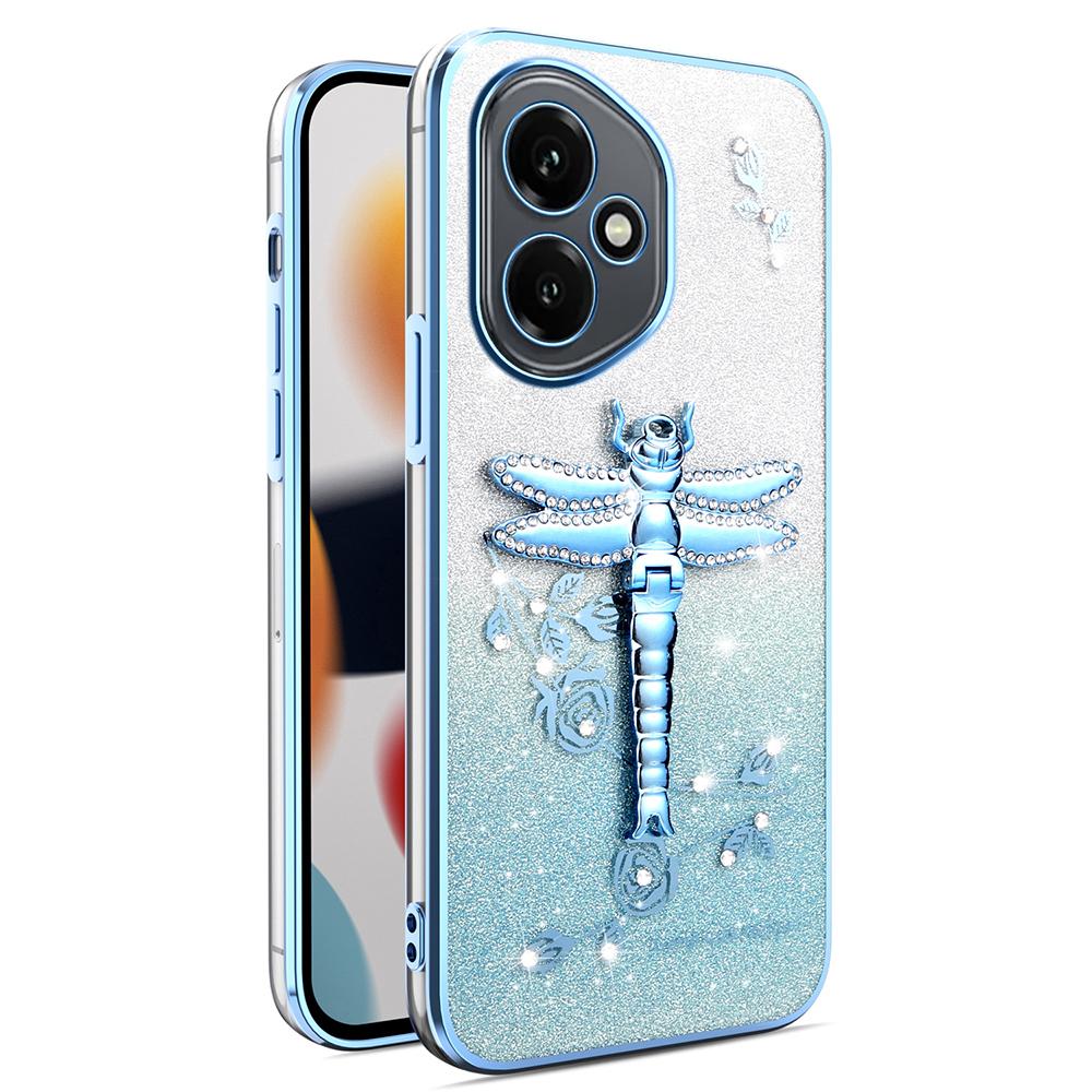 KADEM Für Honor 400 5G (Global) Hülle Dragonfly Ständer TPU Blumen Glitzer Handyhülle