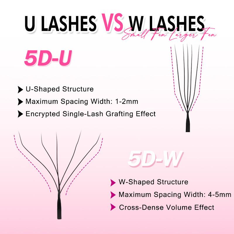 New Arrival U Shape YY Eyelashes Extensions 3DW U5DW Lashes Extension Premade Volume Fans False Eyelashes U Shape W Bloom Lashes
