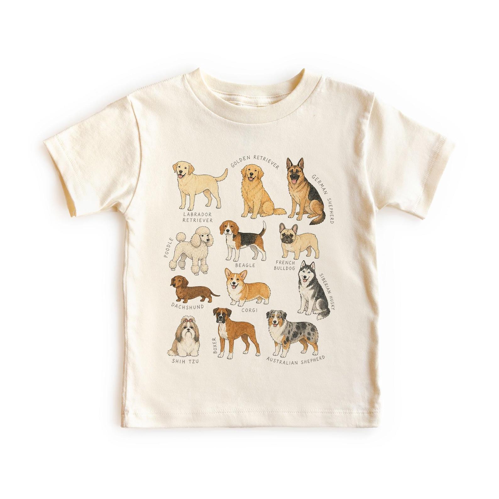 Kids Dog Breeds Shirt - Educational Puppy Chart Unisex, Adult, Youth Graphic Tee 110