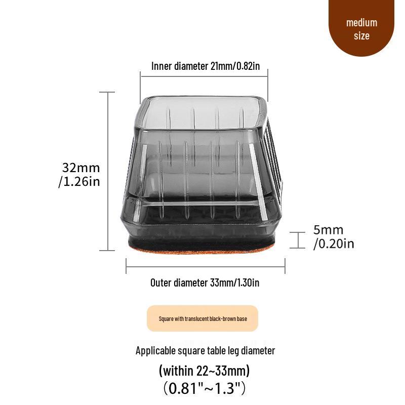 Silicone Chair Leg Covers with Felt Pads - Furniture Protection and Noise Reduction