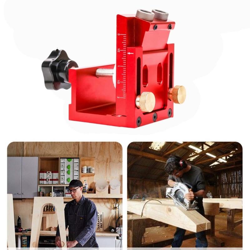 Pocket Hole Screw Jig Dowel Drill Bit Jig Set Carpentery Oblique Hole Locators Guide Joint Angled Locators Tool