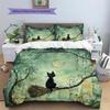 Cute Cat Pattern Bedding Quilt Set  Home Decoration  Gift (1 * duvet cover + 2 * pillowcase  without core)