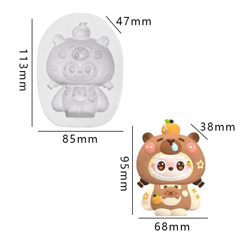 Kawaii Labubu Silikonform Søtt Tegneseriebilde Bakeform DIY Sjokoladekake Godteri Bakeform Håndverksverktøy