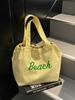 Nylon Letter Bag With Drawstring Closure For Casual Daily Use