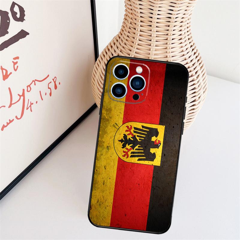 Germany Flag Banner Cover Case For iPhone 14 Pro 11 16 15 Pro Max 12 13 Mini Plus XS X XR Funda