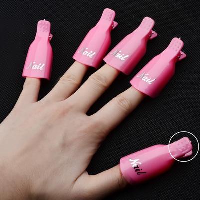 10pcs/bag Nail Acrylic Removal Clip for Remove UV LED Gel Polish Purple Pink Manicure Tools Nail Supplies for Professionals