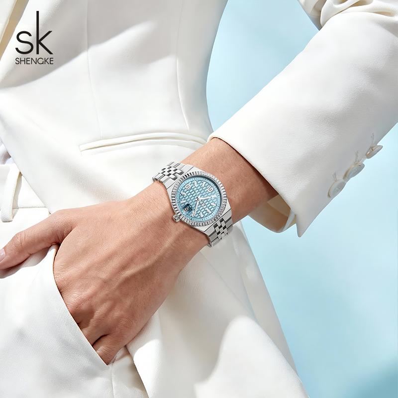 SHENGKE Fashion Design Ladies Watches Top Luxury Women's Quartz Wristwatches Best Gifts Clock for Wife,Family,Friend