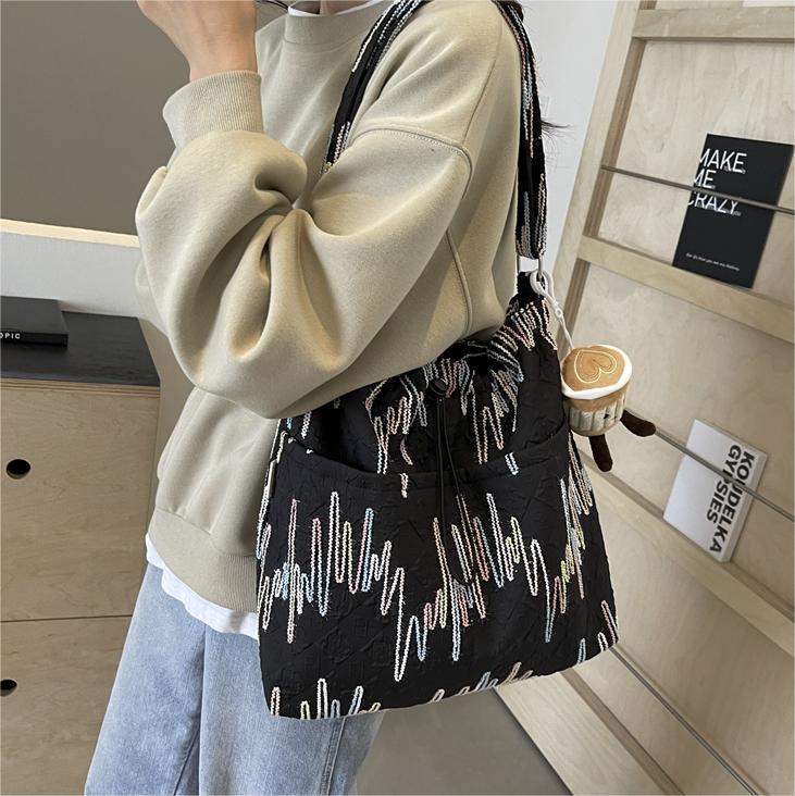 Premium Freizeit Pendler Canvas Tasche Damen Tasche, Beliebt im Sommer, Großvolumige Bündel Eimer Tasche