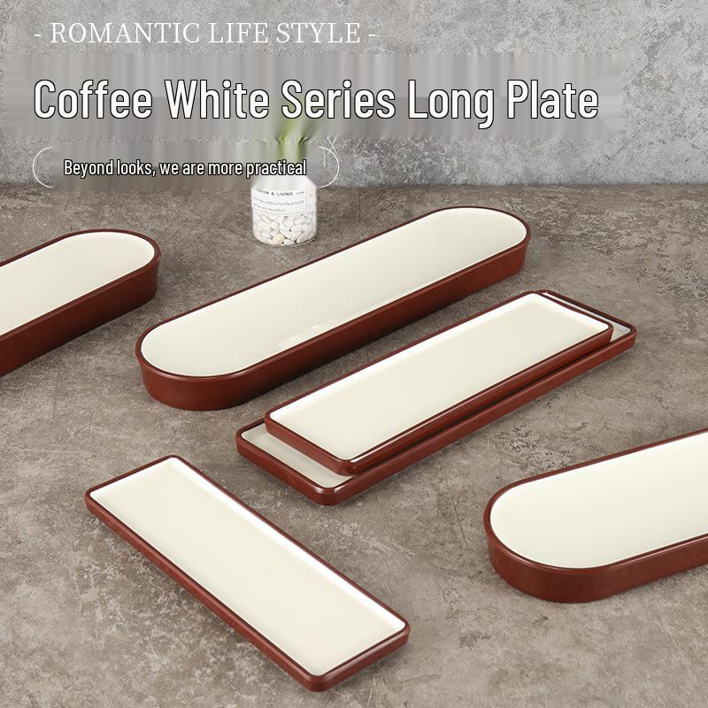 Rectangular Faux Porcelain Melamine Sushi Platter - Artistic Dishware for Hotels and Restaurants