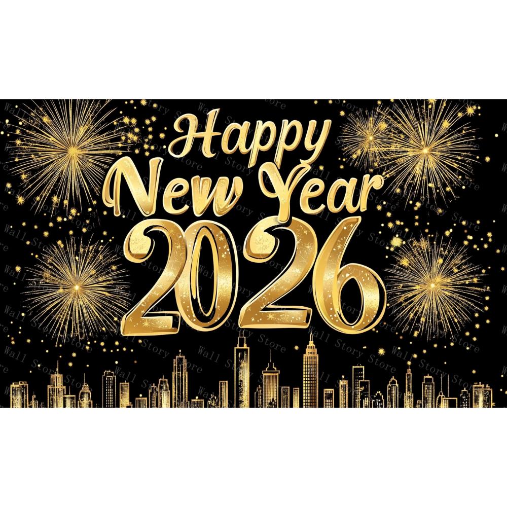 2026 Happy New Year Backdrops for Christmas Tapestry Photography Decor Background Celebrate Party Family Poster Photo Tapestry
