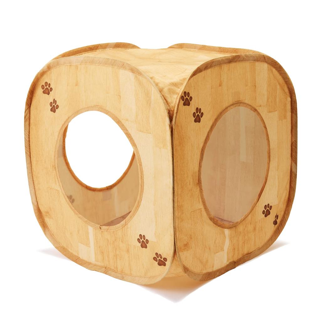 Nekoichi Cat Play Cube (Wood Grain Pattern)