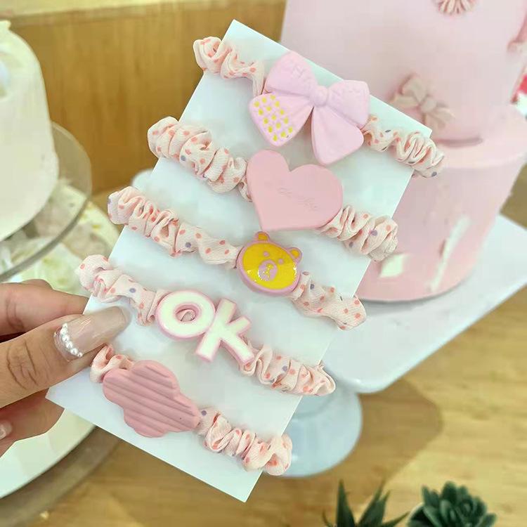 Cute Korean Fabric Hair Scrunchie for Kids - Simple, Trendy Hair Tie Accessory