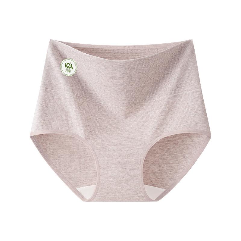 Female Spring and Autumn Cotton Anti  Bacterial Comfortable Breathable High Waist Belly Triangle Briefs