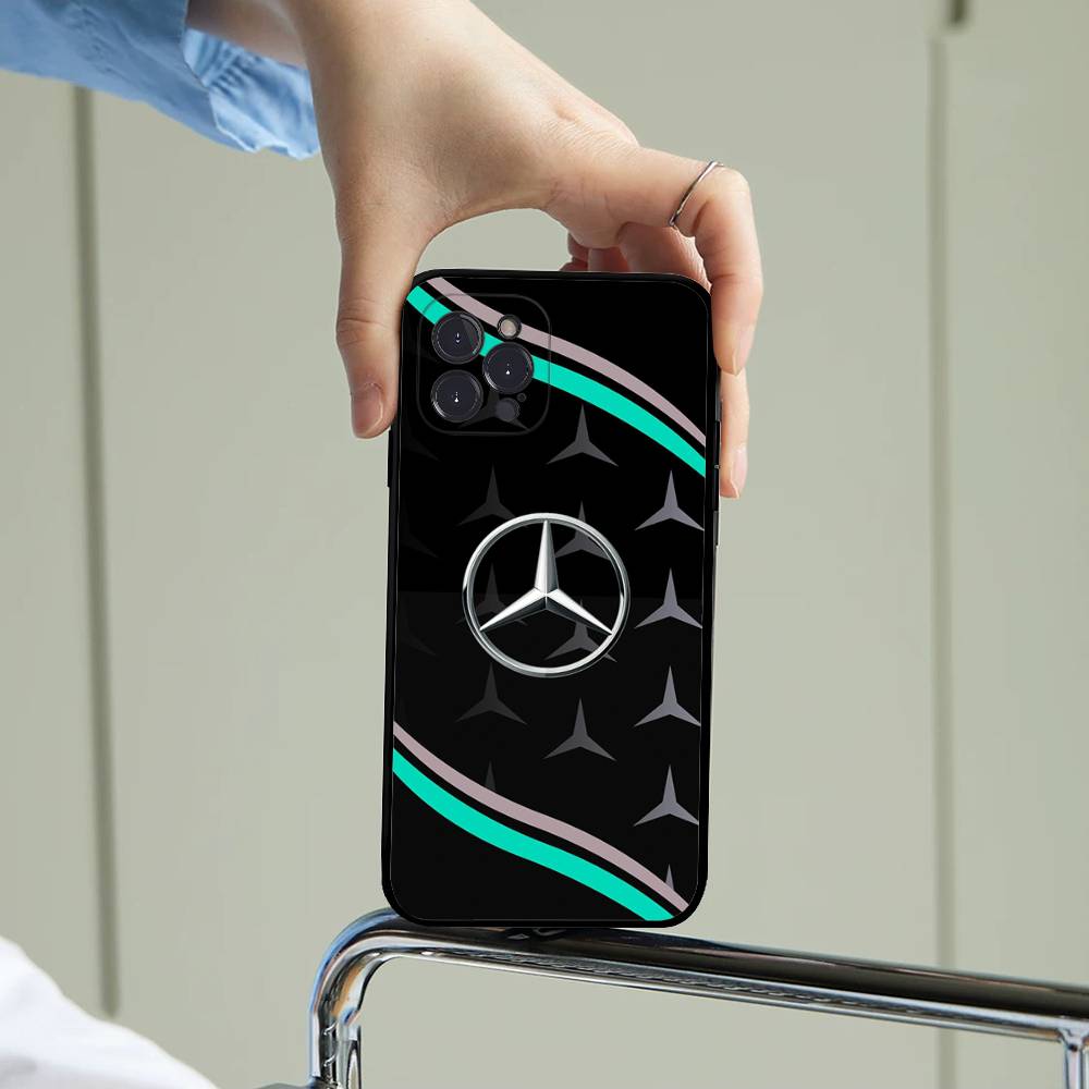CRI1Car M-Mercedes-Benz Phone Case For IPhone 16 15 14 13 12 11 17 Pro Max Simplicity Back TPU Soft Case