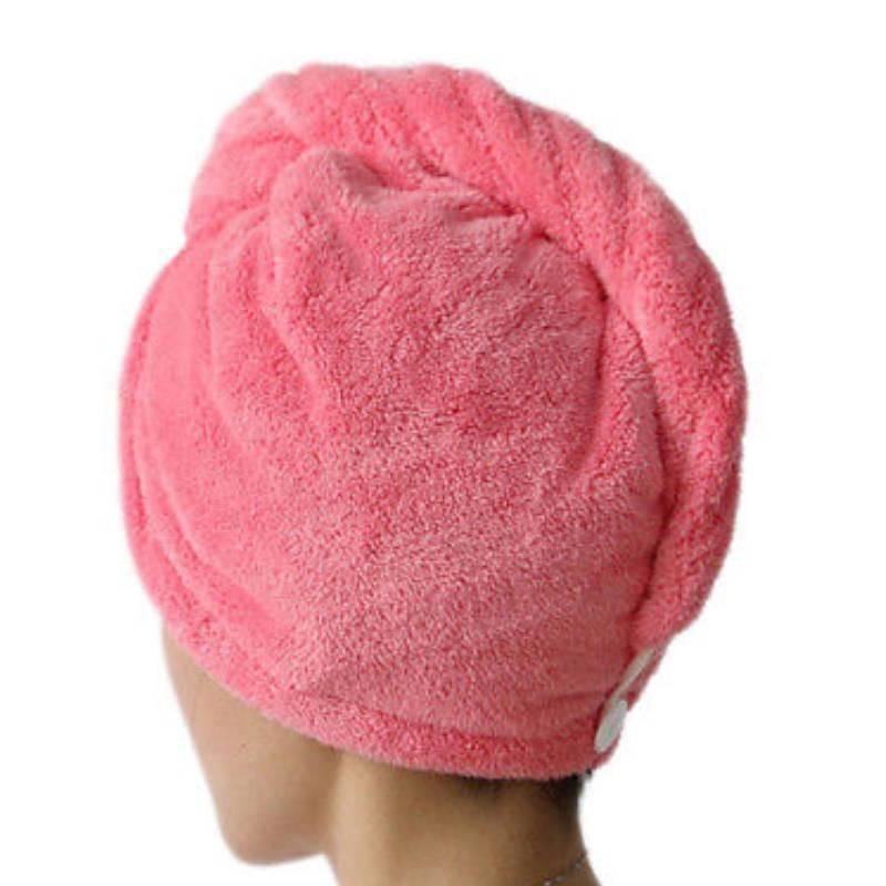 

Coral Fleece Hair Towel Cap For Women Fast Dry Absorbent Shower Head Wrap рожевий червоний колір