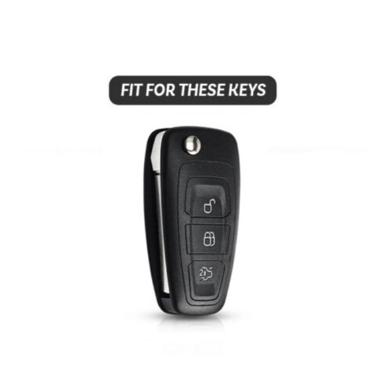 Carbon Fiber Abs Car Key Case Cover For Ford Fiesta Ranger C-Max S-Max Focus 3 4 Galaxy Mondeo Transit Tourneo Custom Mk3 Mk4
