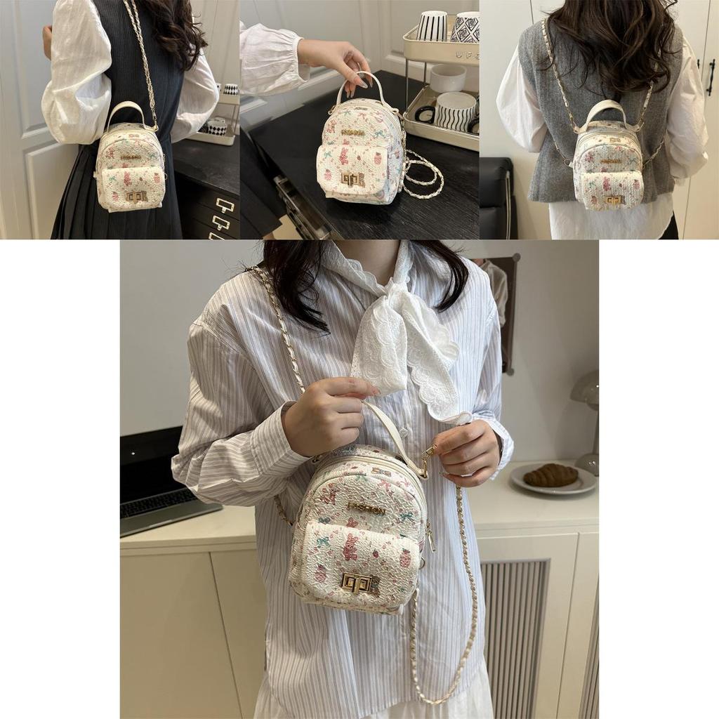 Rabbit Pattern Pu Crossbody Bag With Chain Strap For Daily Use And Fashion Accessory