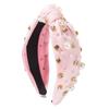 Nail Pearl Head Hoop Solid Color Baroque Headband Vintage Rhinestone Pearl Hairband  Adult