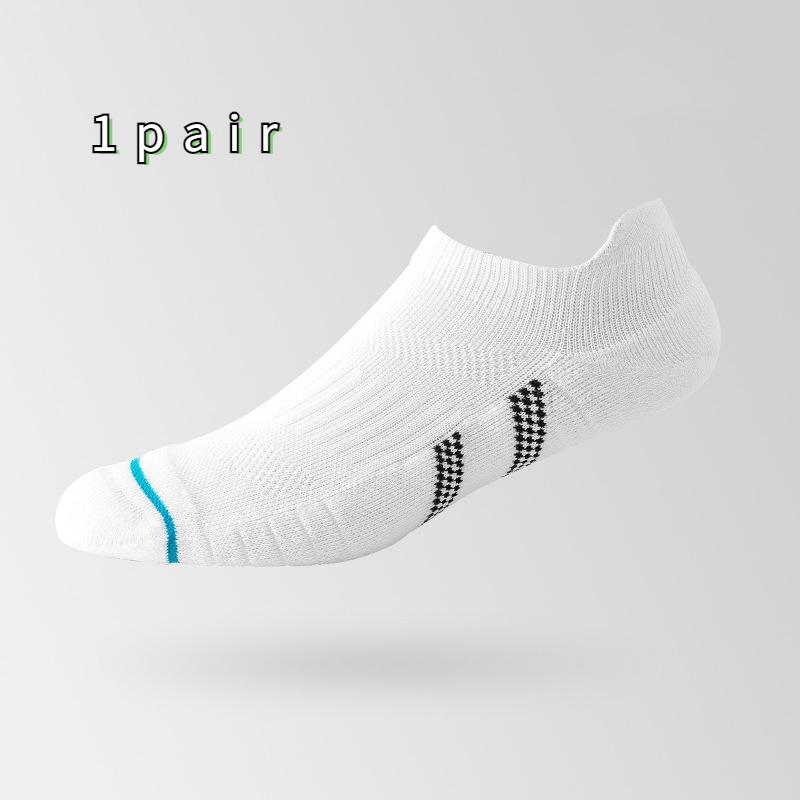 Size 39-44 Men's Short Leg Athletic Boat Socks Thin Breathable Towel Sole Running Socks