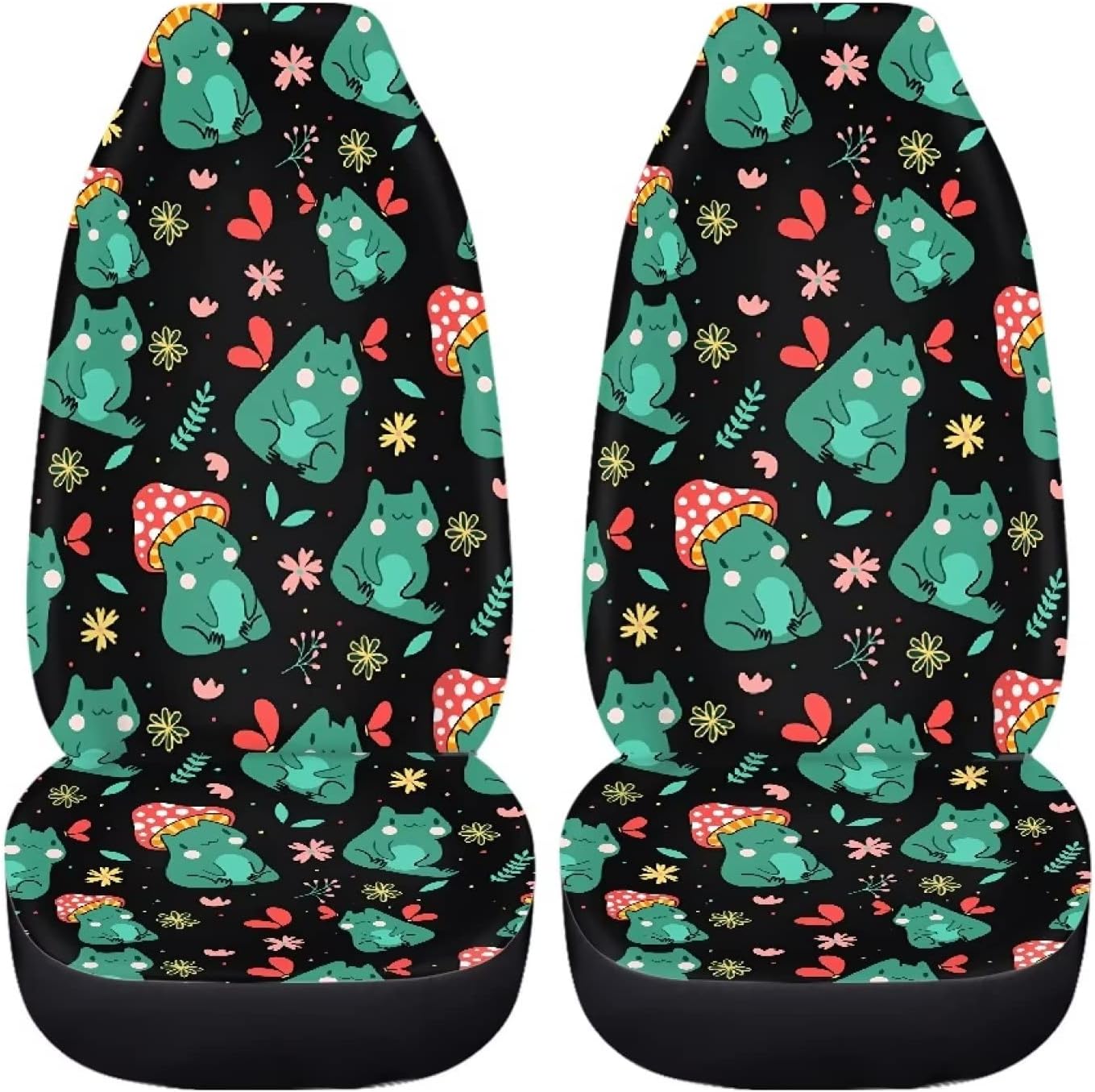 

Мультяшні жаби Чохли на сидіння автомобіля Універсальні 2 шт. Автомобільний чохол на переднє сидіння Підходить для більшості автомобілів SUV Седан Вантажівки Чохли на сидіння для чотирьох сезонів