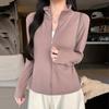 Women S Stand Collar Zip Up Thick Slim Fit Long Sleeve Jacket With Pockets