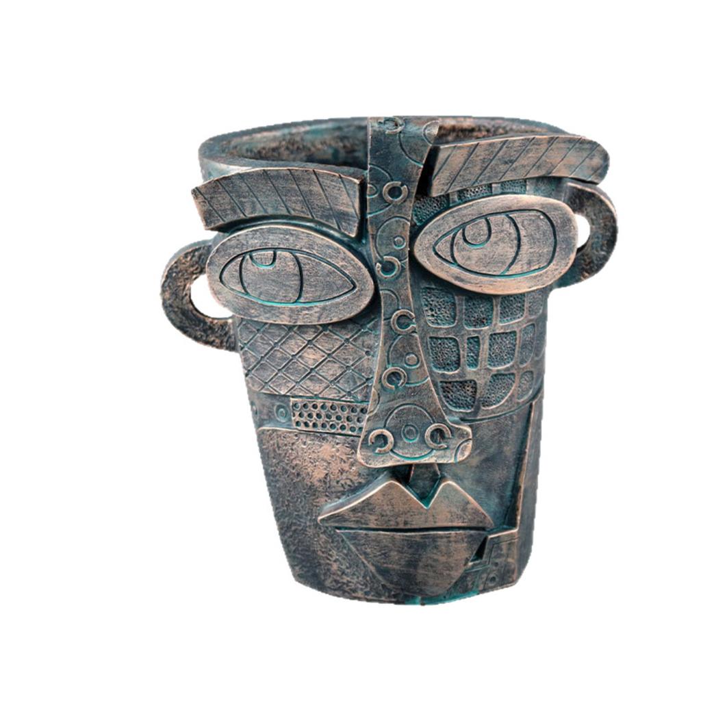 Picasso-Inspired Abstract Face Flower Pot - Brutalism Planter With Sculptural Art For Home Decor & Planting