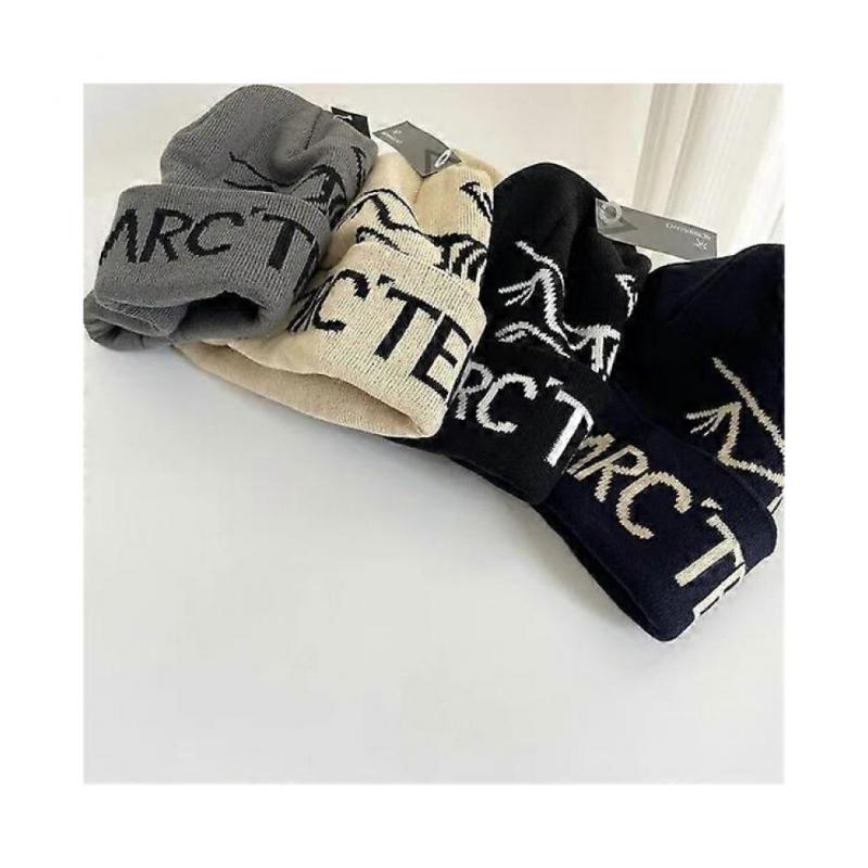 (Beige - 56-58cm) Arcteryx Bird Head Black Toque Beanie Hat 