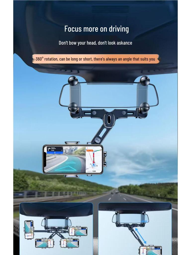2026 New Phone Mount & Navigation Recorder for Rearview Mirror