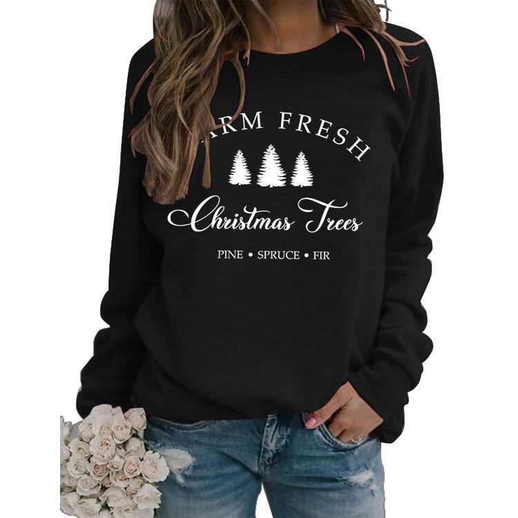 

Christmas Tree Print Loose Long Sleeve Crew Neck Sweatshirt 3XL