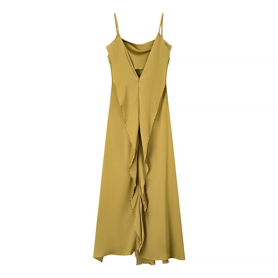 Wholesale of women's clothing, new summer European and American style fashion simple temperament suspender split dress