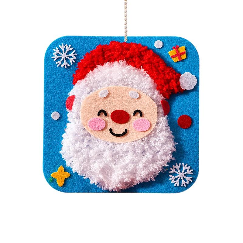 Christmas DIY Embroidery Sewing Kit Holiday Knitting Craft Set with Colorful Non Woven Fabric and Safe Needles for Handmade Gift