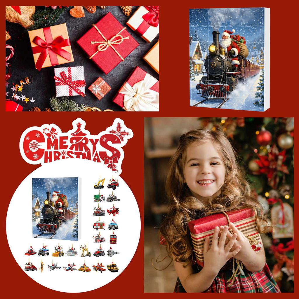 Christmas Countdown Blind Box With Santa Claus Acrylic Hangings For Holiday Decor And Gift Giving