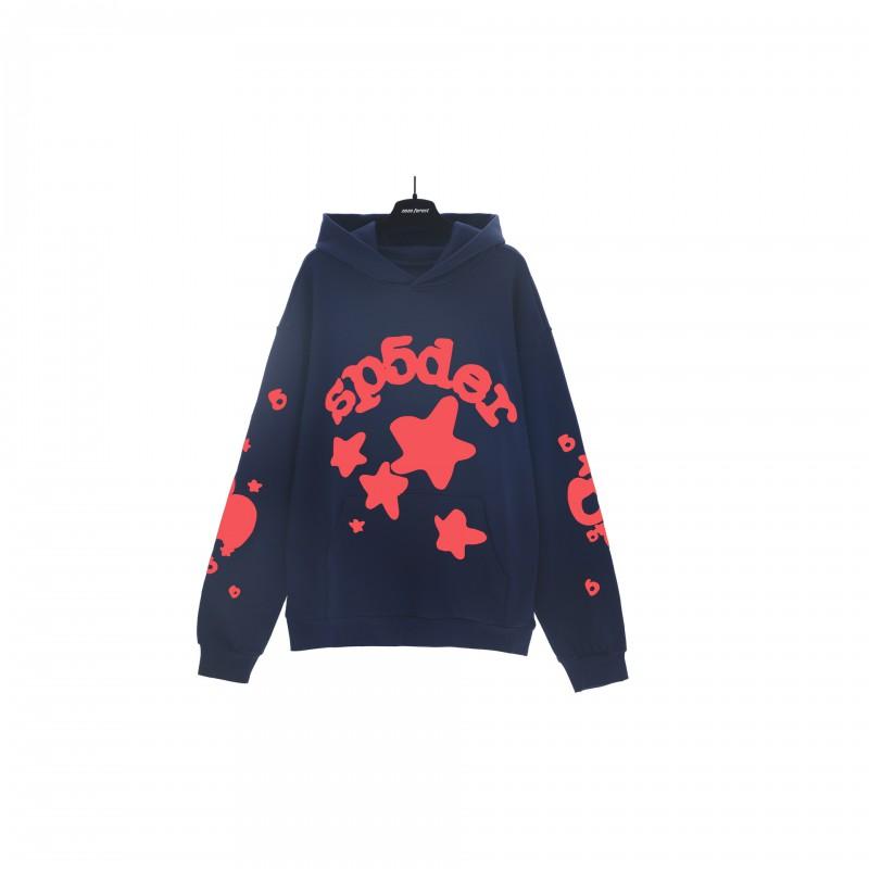 Oversized Hoodie With Spiderweb Foil Print Streetwear Cotton Sweatshirt Men