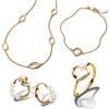 New 925 Silver Pearl Set Charms Ring Heart Earrings Beads Romantic Pendant Fit Bracelets Necklace Fine Jewelry Gift