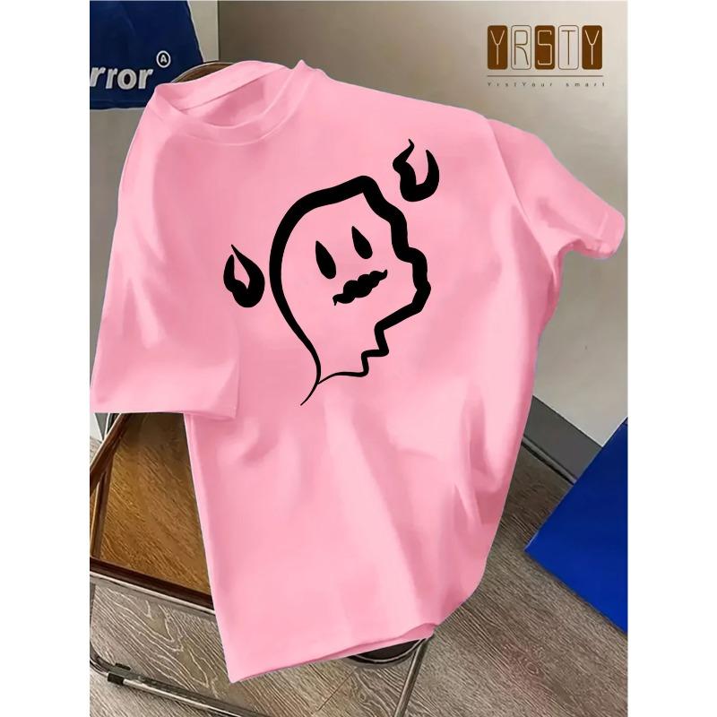 European Sizes Loose Short-Sleeve T-Shirt with Cartoon Ghost Design, Trendy And Versatile for Summer - Perfect for Kids