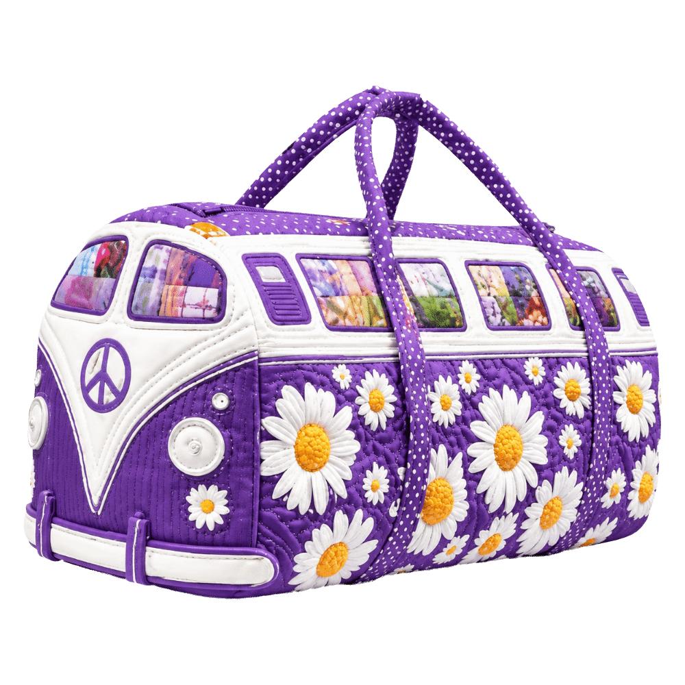 Large Capacity Travel Duffel Bag Printed Carrying Handbag Retro Quilted Duffle Bag Camping