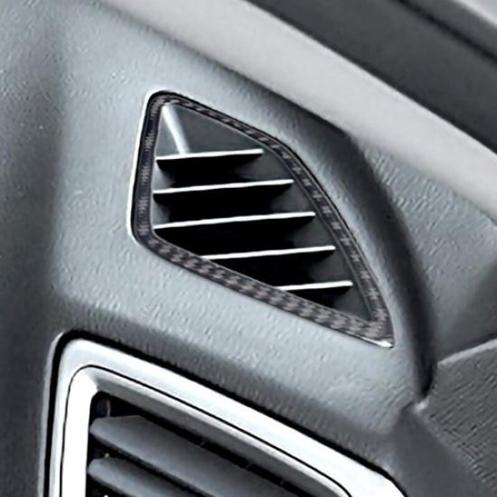2x Carbon Fiber Dashboard Air Vent Outlet Cover Trim For Mazda 3 Axela 2014-2018
