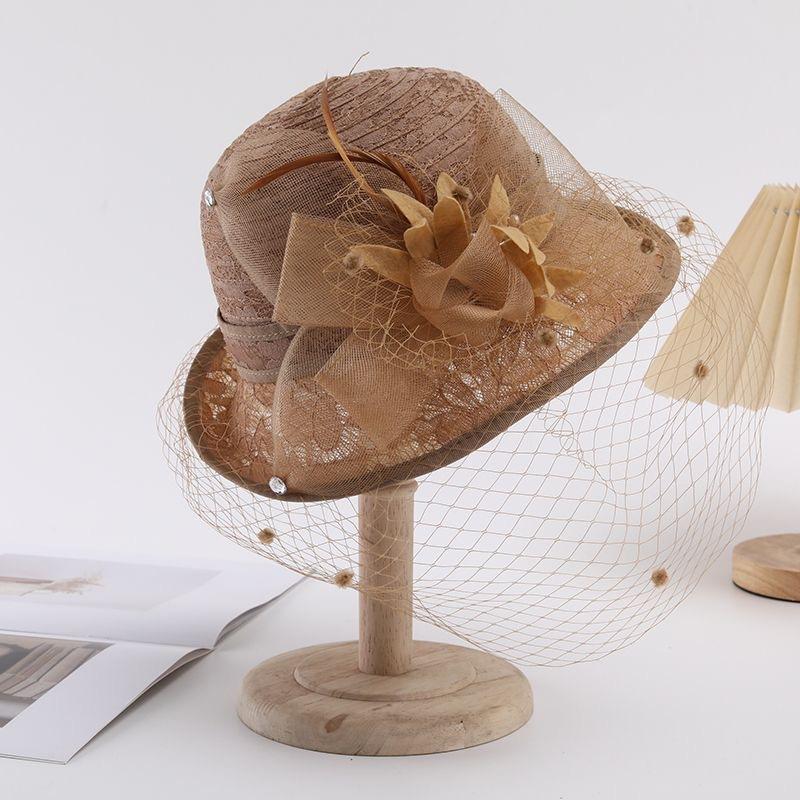 Summer lace breathable sun hat women's mesh flower pot hat sun hat fashion versatile crimped top hat