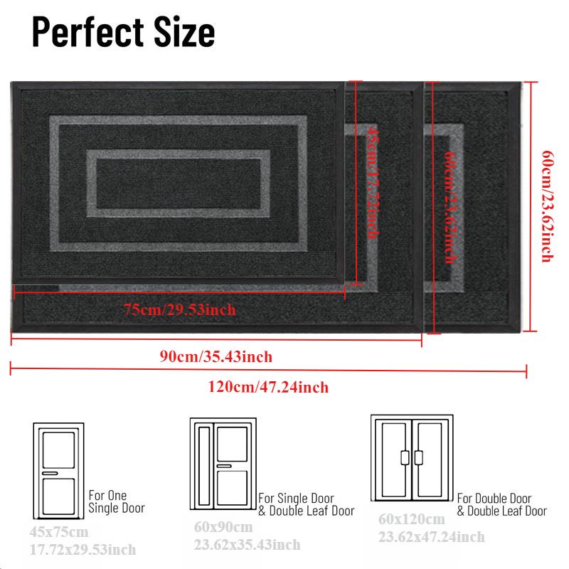 Moderner Simpelstil Gummi Eingangstür Teppich Fußmatte Rutschfest Staubentfernung Leicht zu reinigen Veranda Tür Verschleißfest Fußmatte