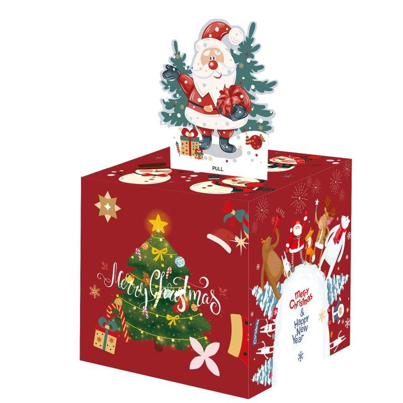 1Pc  Christmas New Pumping Surprise Box, Corrugated Packaging Box Christmas Surprise Box