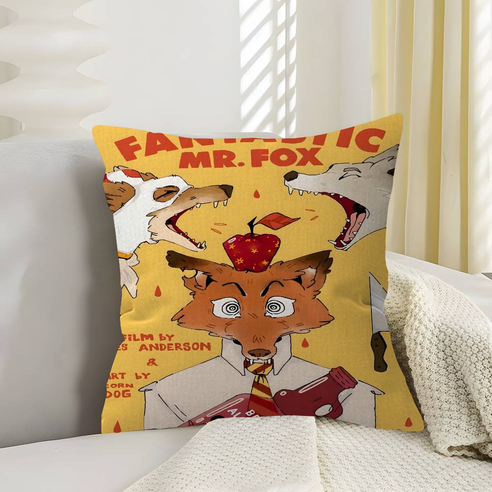Movie The Fantastic Mr Fox Pillowcase toon Gift Cushion Cover Bedroom Home Sofa Chair Seat Decor pillow case