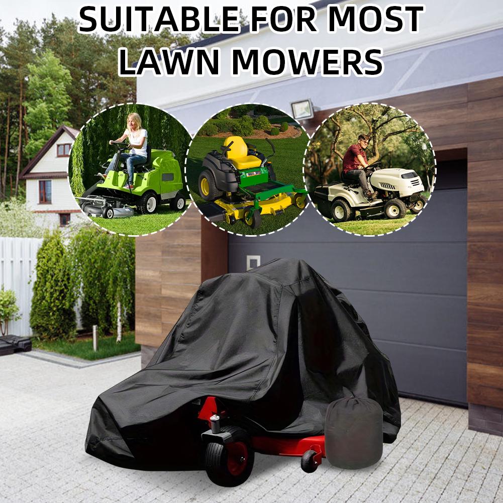 Lawn Mower Cover 210D Oxford Cloth Sun Protective Cover Waterproof Tractor Cover for Lawn Mowers Covering