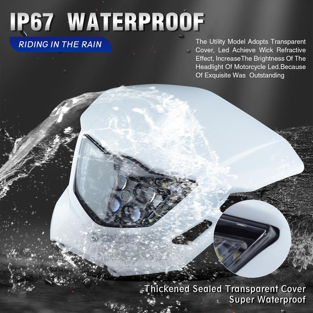 PowerZone LED Motorcycle Headlight For Yamaha WR250F WR450F YZ250F YZ450F 250F 450F MX Enduro Dirt Bike Head Light