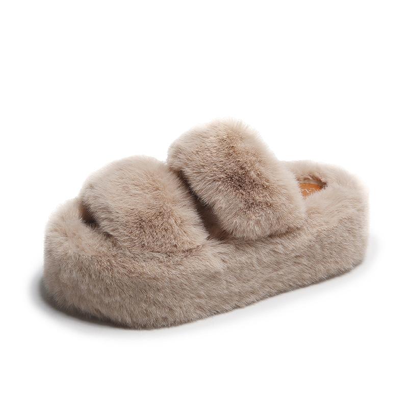

Foreign trade large size evening gentle thick-soled fluffy slippers autumn and winter 2025 new design cotton slippers 42